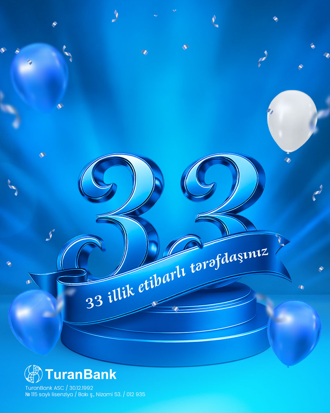 TuranBank 33 yaşını qeyd edir