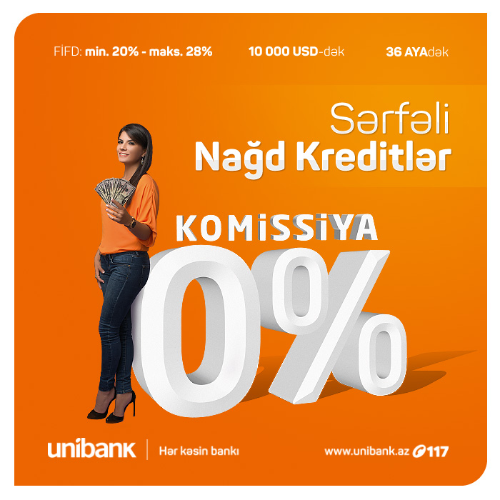  Кредиты с 0% комиссией  от Unibank