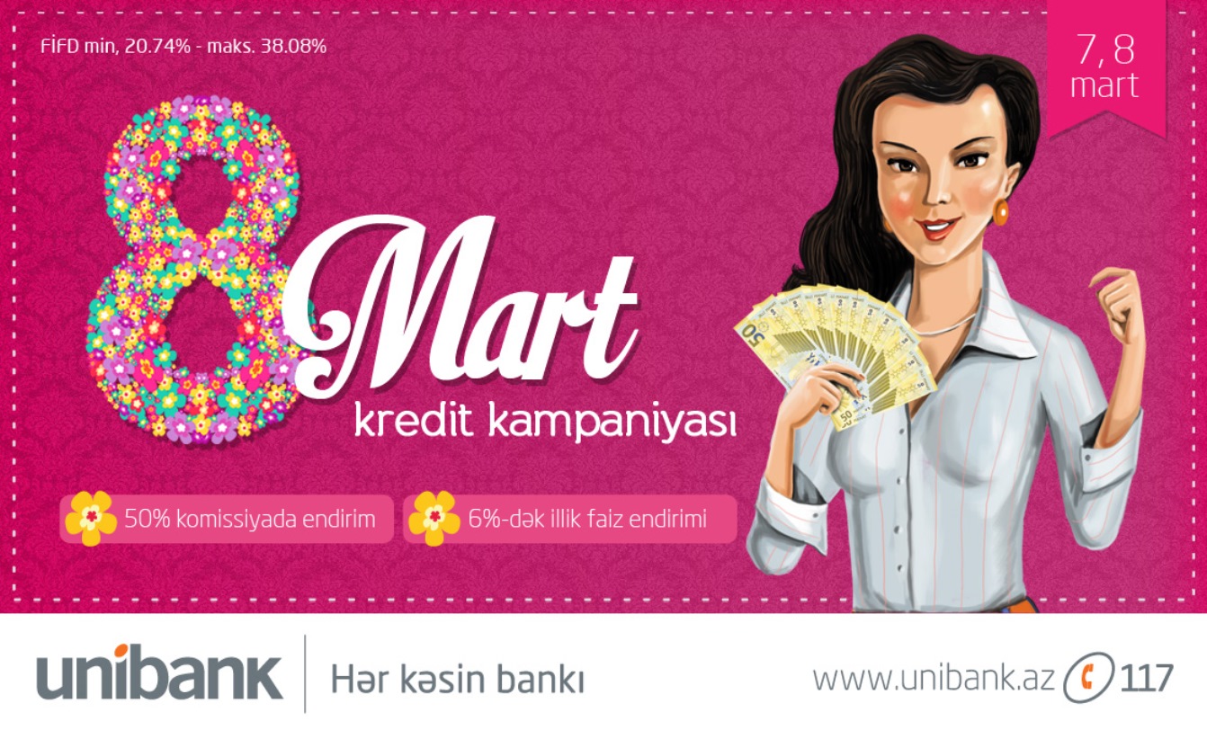 Unibank объявил  праздничную 50% скидку по оформлению кредитов 