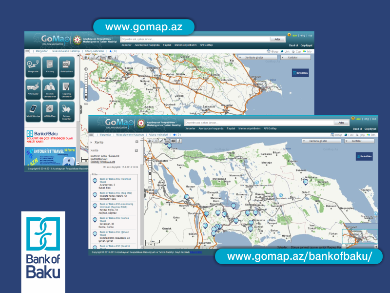 “Bank of Baku” və www.gomap.az saytından texnoloji yenilik!
