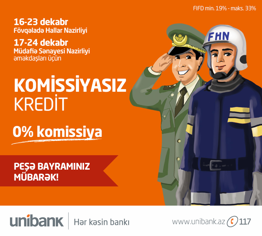  Unibank-dan 0% komissiyalı nağd kredit kampaniyası