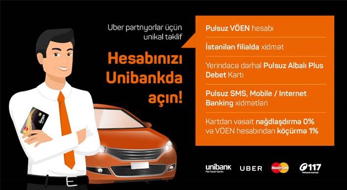 “Unibank”, “Uber” və “Mastercard” birgə layihəyə başlayıb