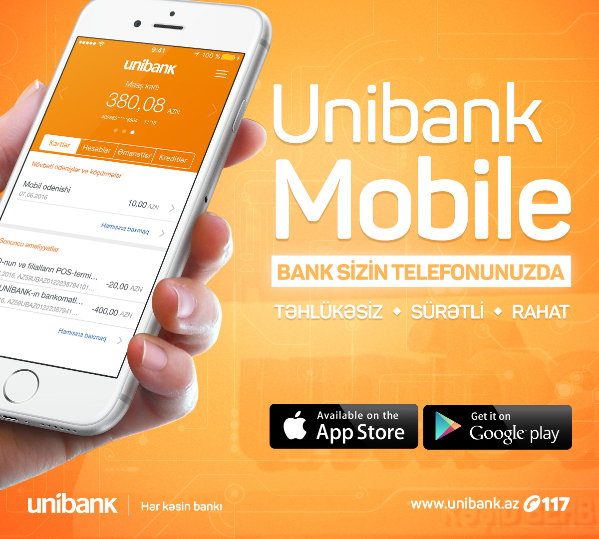 Unibank-dan mobil bank xidməti - Artiq sizin bankınız sizin telefonunuzdur