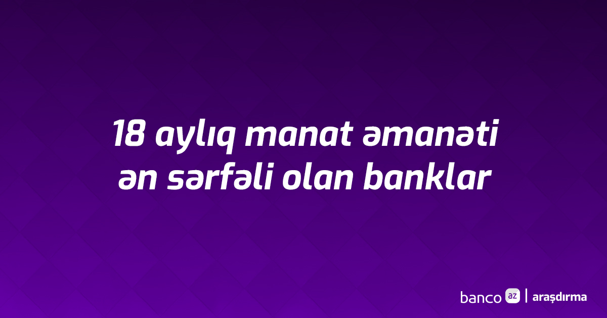 Bankların 18 aylıq manat əmanəti faizləri – Oktyabr 2026