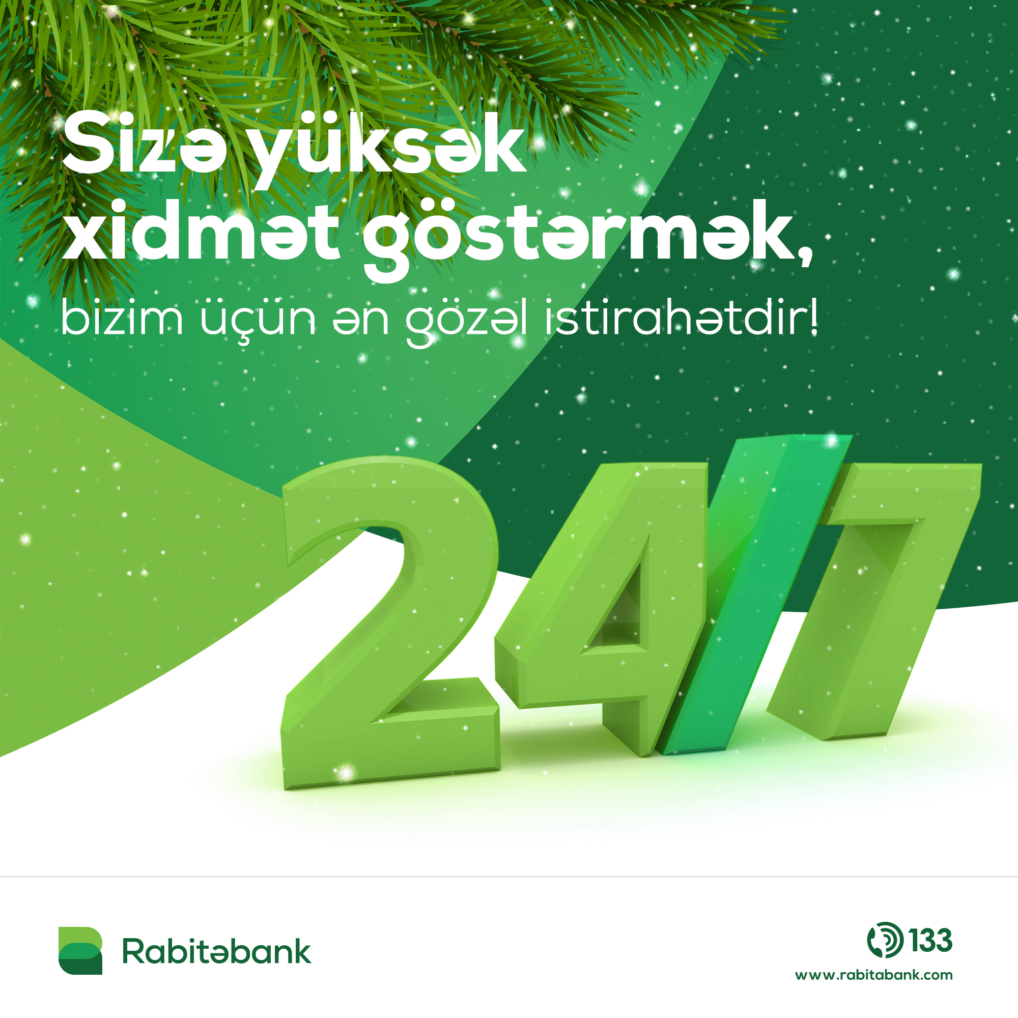 Rabitəbank bayram günləri müştərilərinə 24/7 xidmət göstərəcək!!