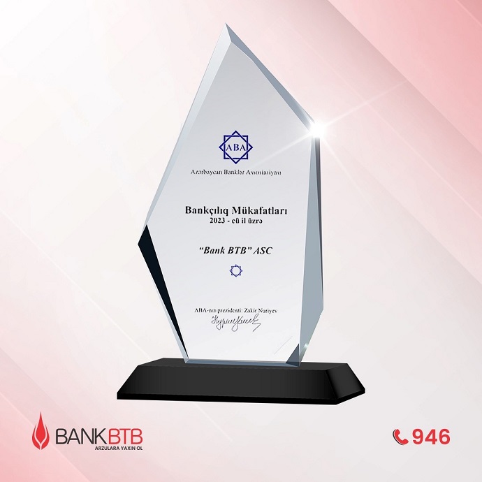 Bank BTB “Özünüməşğulluq Proqramında iştirak” nominasiyası üzrə  mükafata layiq görüldü