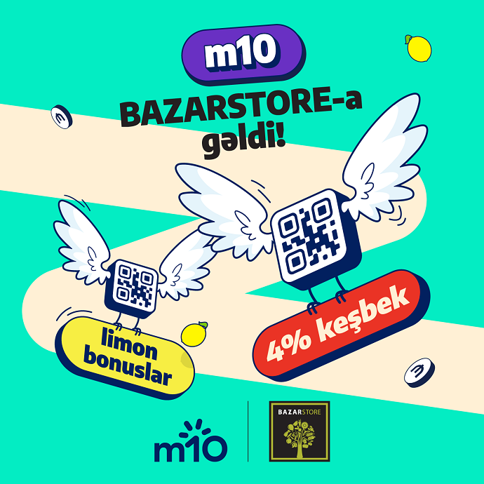 m10 предлагает кэшбэки при покупках в магазинах Bazarstore