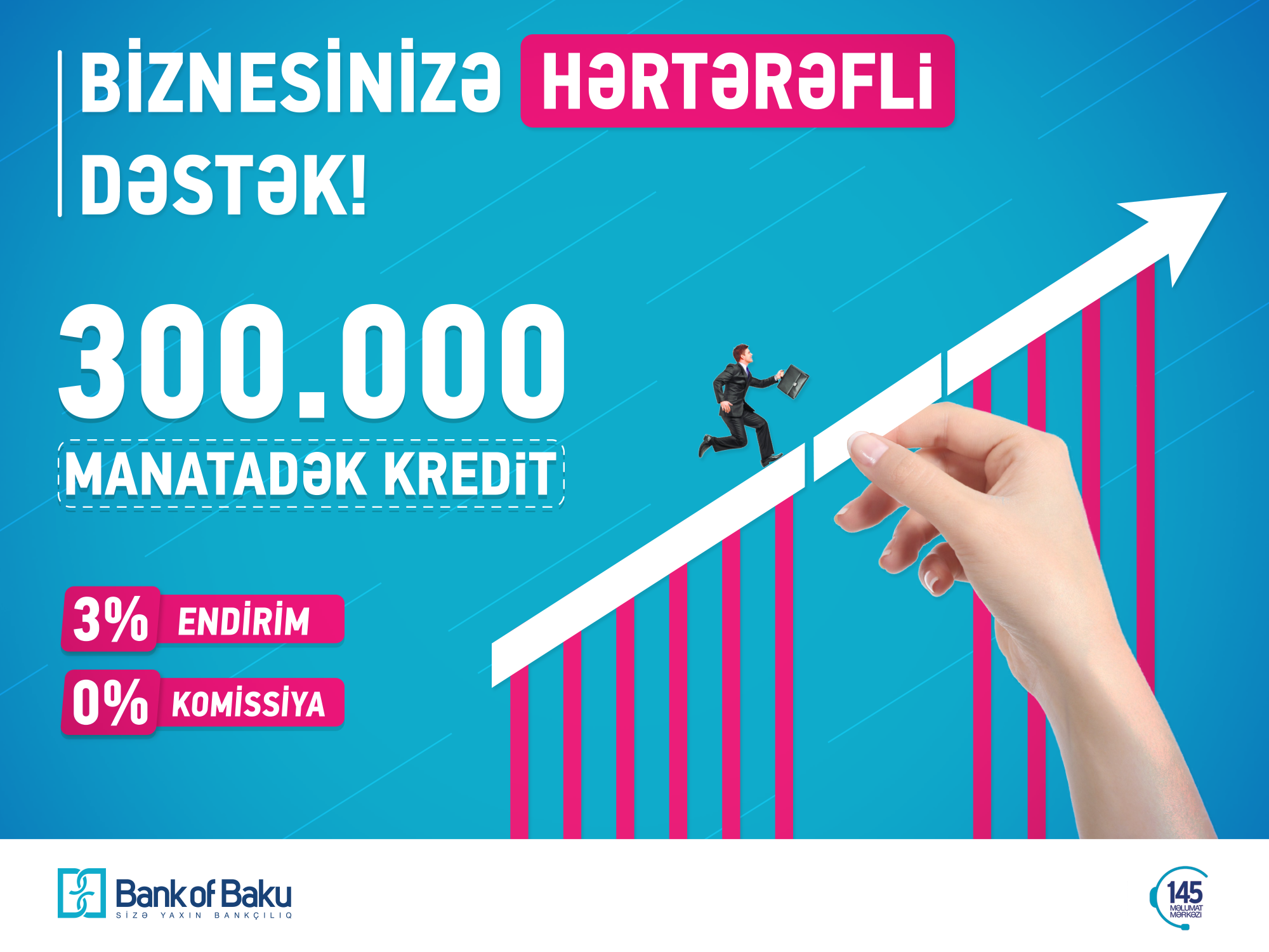 Bank of Baku-dan Biznes kreditlərinə 3% ENDİRİM və 0% KOMİSSİYA!