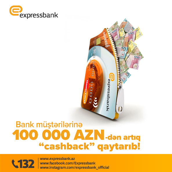 Bank müştərilərinə 100.000 AZN-dən artıq “cashback” qaytarıb!