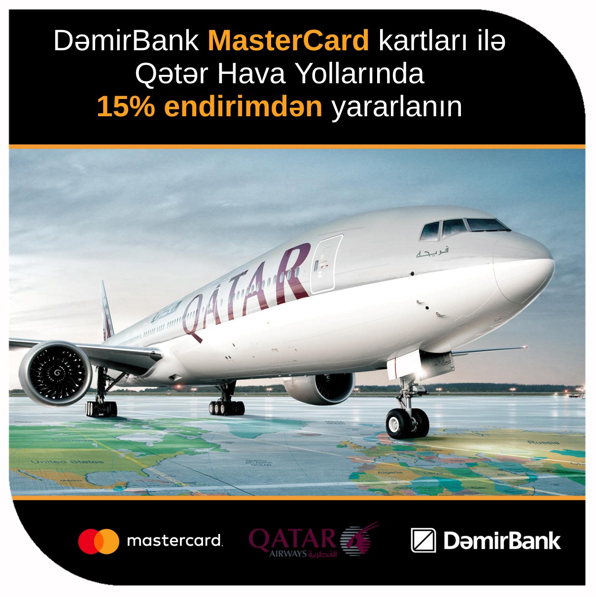 Səyahət biletinizi DəmirBank kartları ilə 15% endirimli əldə edəcəksiniz!