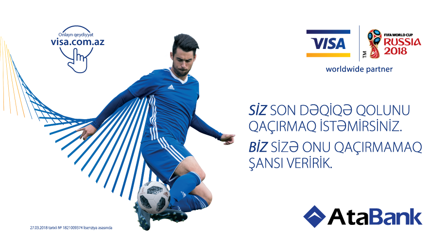 AtaBank-ın Visa plastik kart sahiblərinə Dünya Çempionatına getmək şansı!
