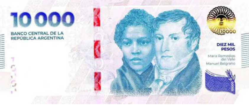 Argentina yeni 10 minlik peso əskinasını dövriyyəyə buraxıb