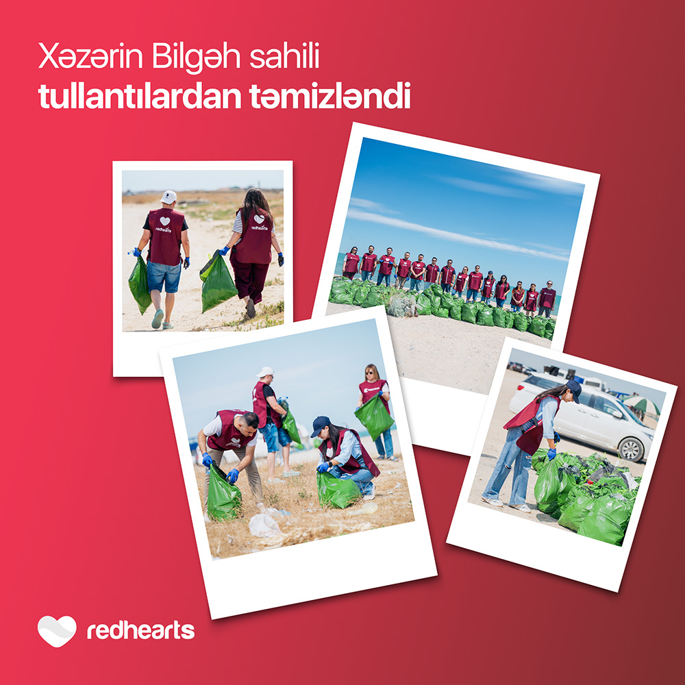 Волонтёры Red Hearts очистили побережье Каспийского моря от мусора