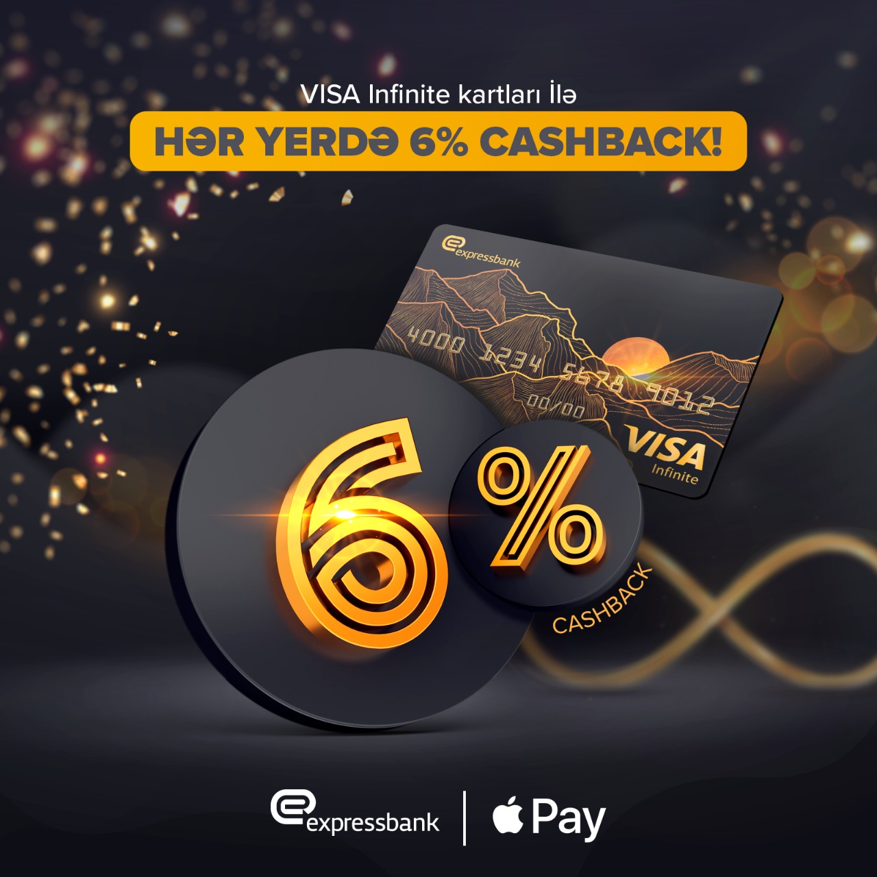 "Expressbank"ın "VISA Infinite" kartları minimum 6% "cashback" qazandırır!