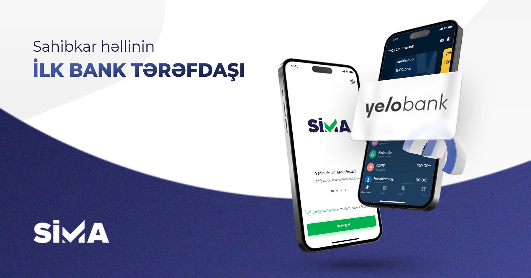 Sahibkarlar “Yelo” mobil tətbiqində maliyyə əməliyyatlarını SİMA ilə həyata keçirəcəklər