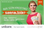 UNİBANKIN KREDİTLƏRİ DAHA SƏRFƏLİ OLDU