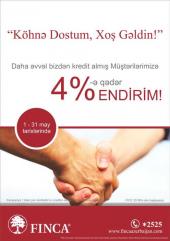 Finca Azerbaijan-dan keçmiş müştərilərə güzəşt
